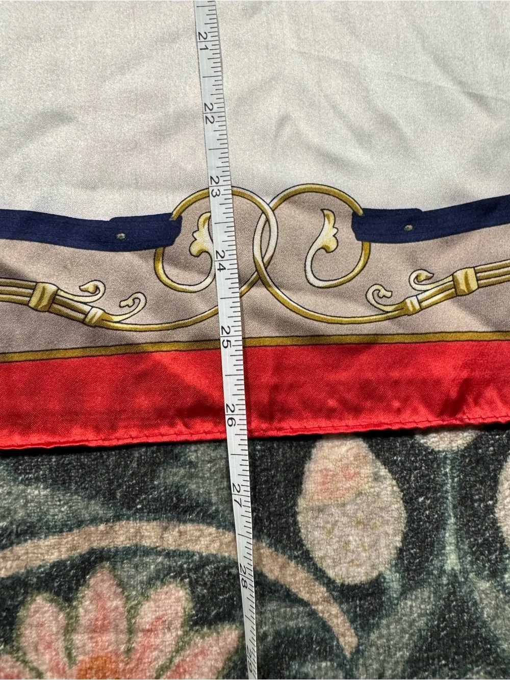 Classic Red & White Carriage Print Silk Scarf